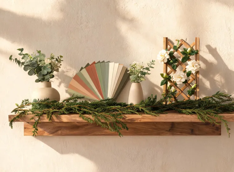 Afloral editorial shelf with vases and stems